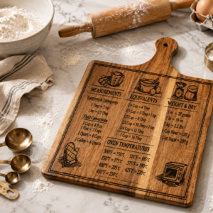 Kitchen Conversion Chart Acacia Wood Cutting Board