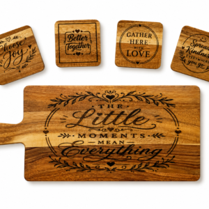 Little Moments Acacia Serving Board & Coaster Set
